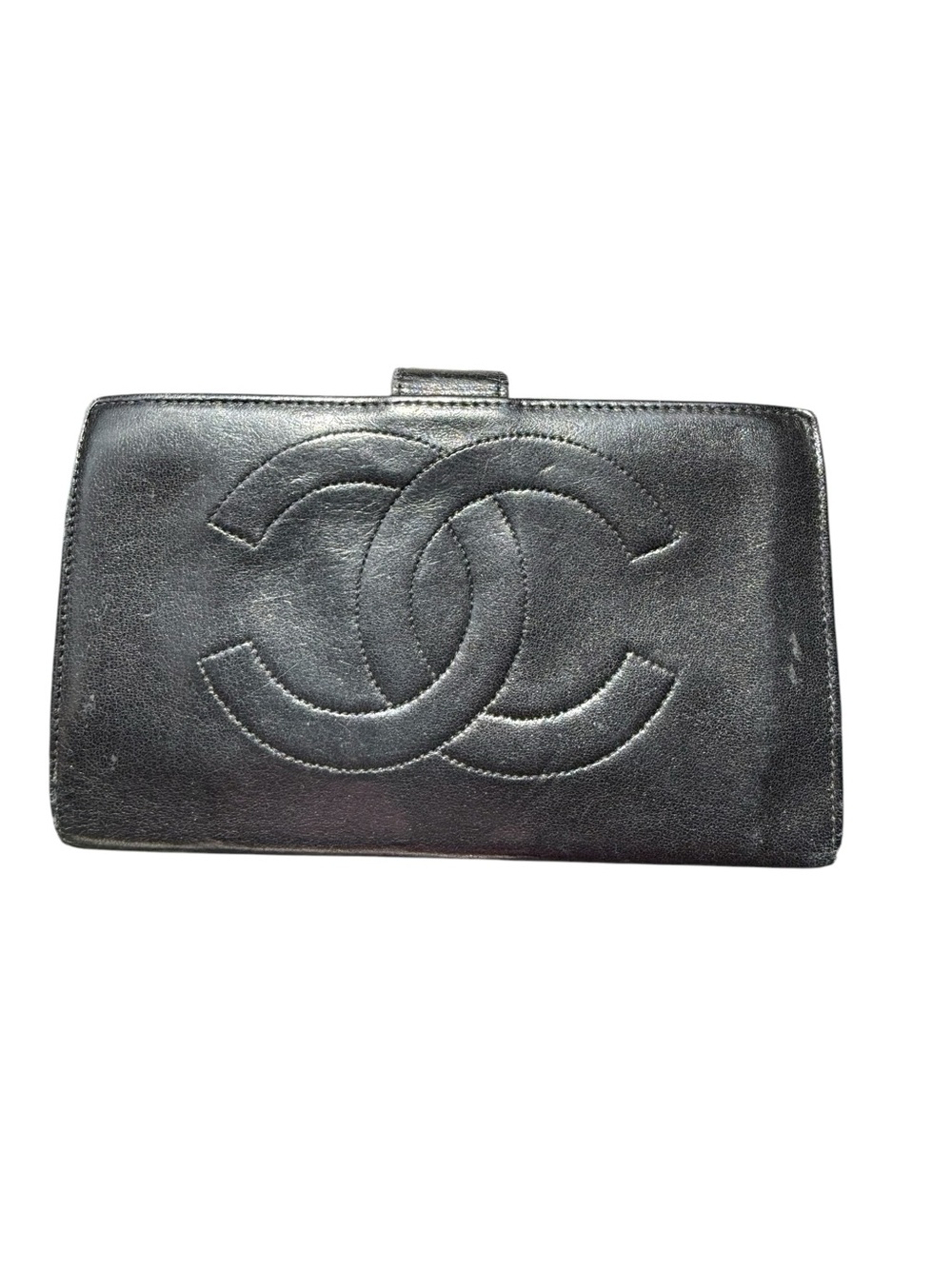 Beautiful Black Leather CHANEL Wallet Series 4 w/ Unbranded Crossbody Chain - Picture 5 of 13